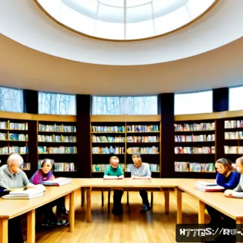 Home 17 서큘래딘 조명 설계의 사회적 가치 - Photorealistic community library in a renovated Moscow residential district, circular lighting desig...